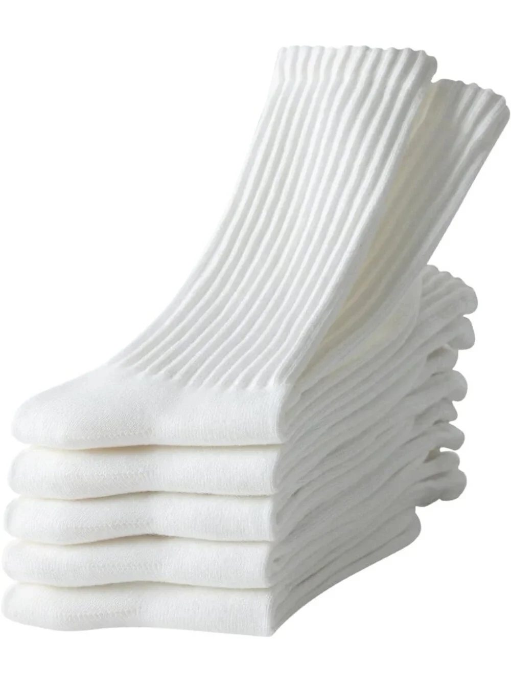 Cozy Striped & Solid Cotton Crew Socks - 5 Pairs for Casual Comfort Unisex